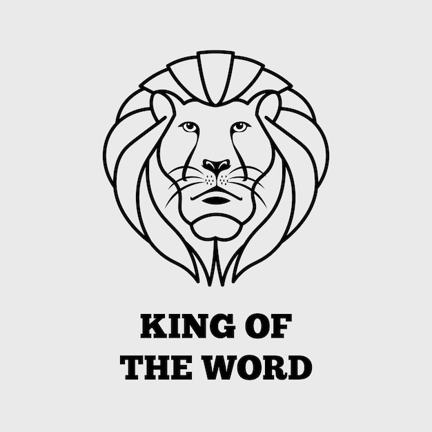 King of the jungle illustration vector design for logo and icon