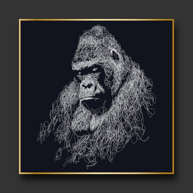 King kong vector sketch illustration scribble art