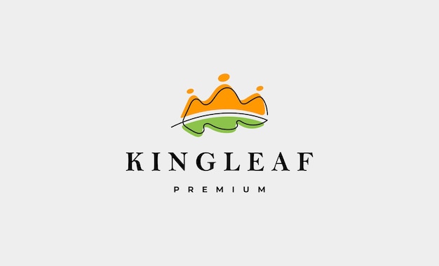 King leaf logo vector design illustration