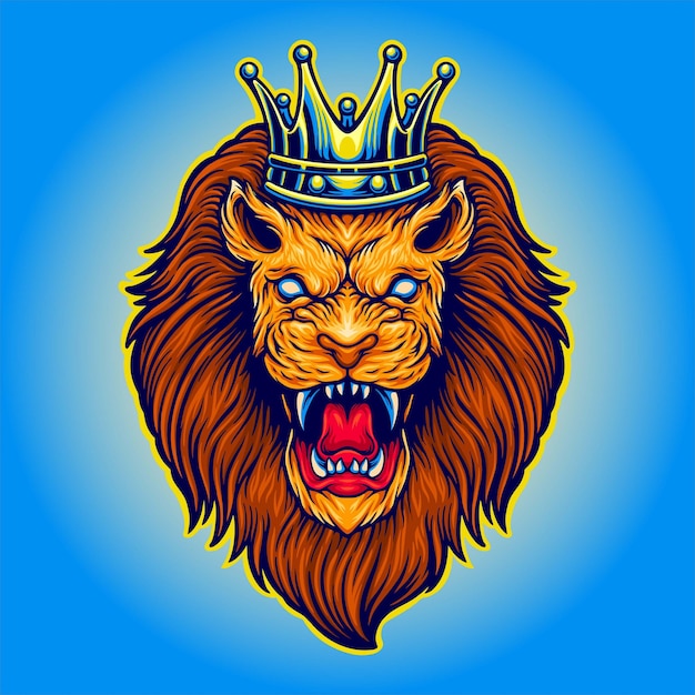 King Lion Logo Mascot Illustration