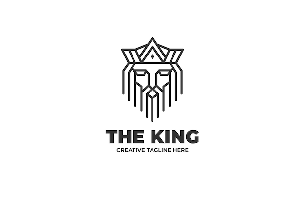 King Lion Majestic Monoline Business Logo