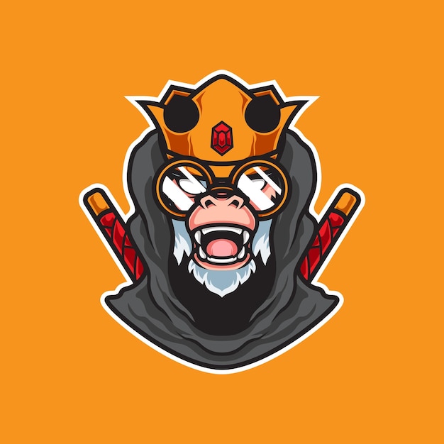 KING MONKEY NINJA MASCOT LOGO