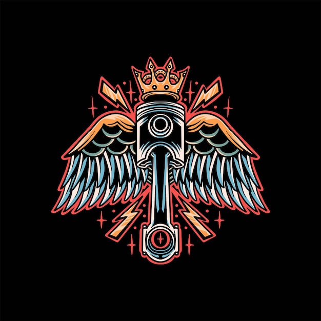 king motorcycle tattoo vector design