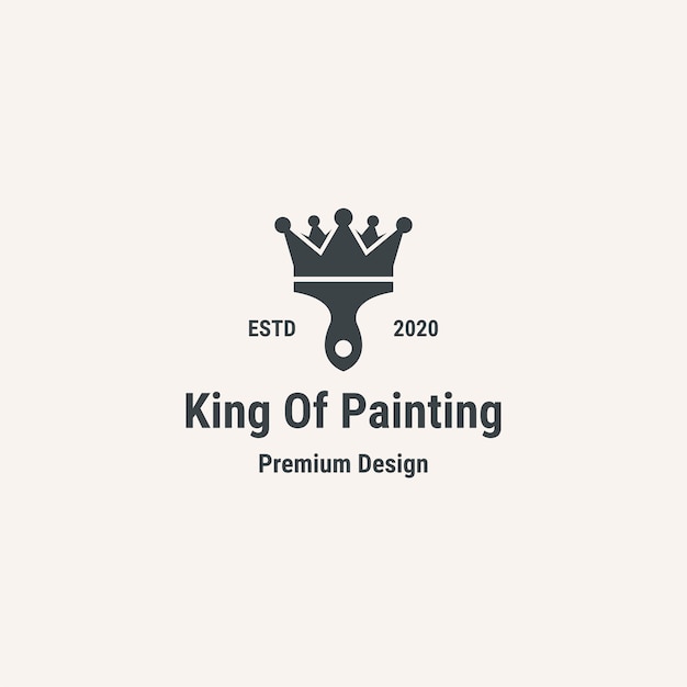 King of painting logo. Vintage style logo .