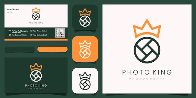 King photography studio logo, design vector simple elegant modern style.