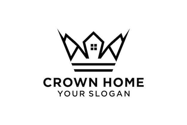 King and Queen, Crown House Real Estate Building Apartment, Elegant Home Luxury logo design