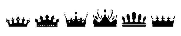 Vector king and queen crowns simple dark coronet