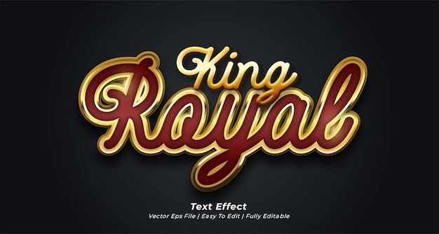 King royal gold text effect editable 3d text style