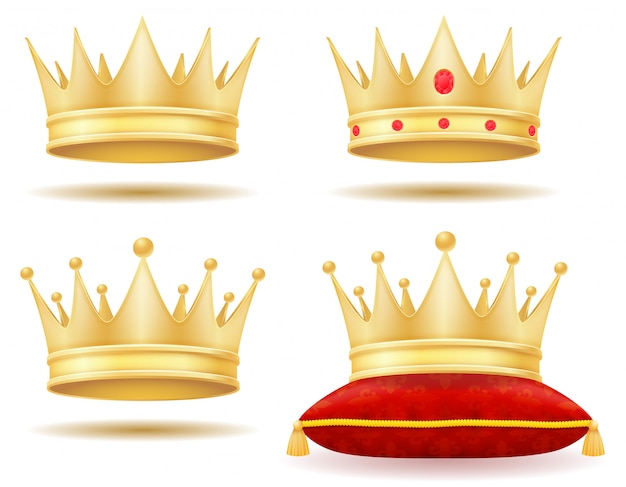 King royal golden crown vector illustration