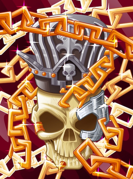 King skull and chains.