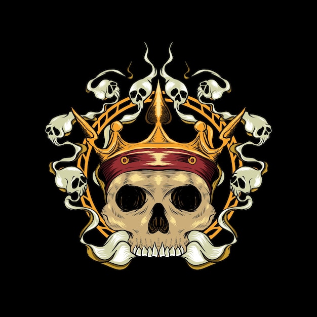 King skull head and ring illustration