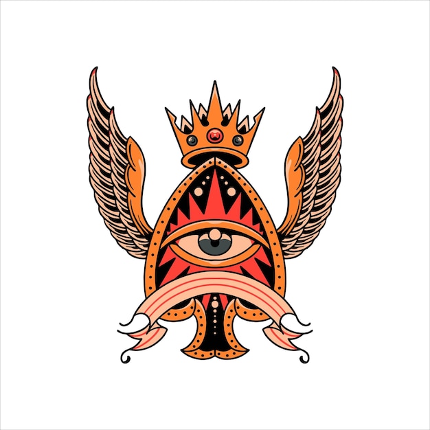 king spade tattoo vector design