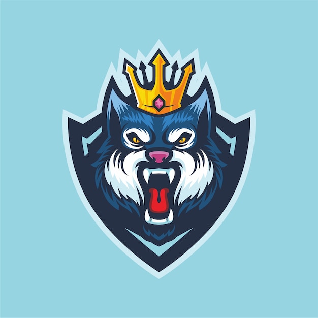 King Wolf Esport logo Mascot design  