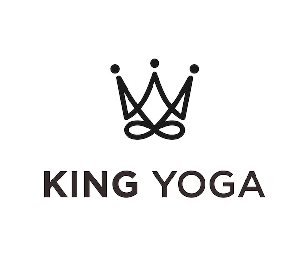 king yoga logo design vector illustration