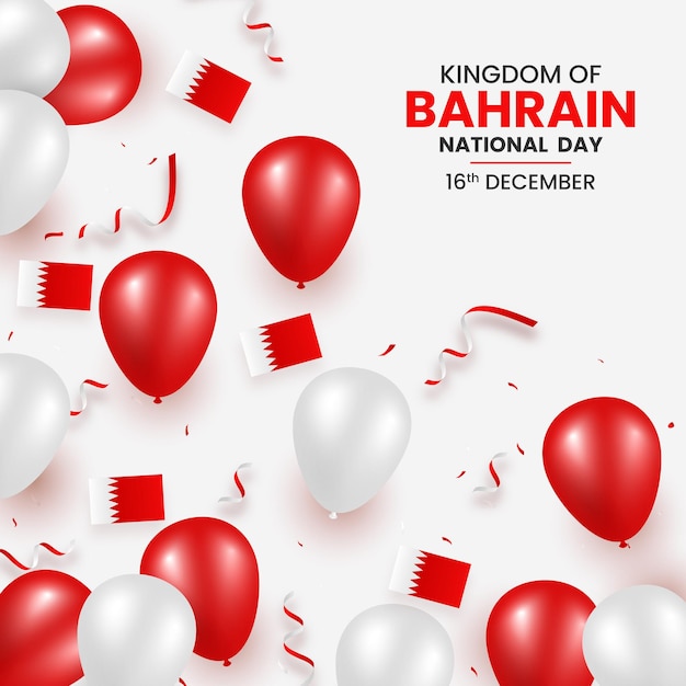 Kingdom of Bahrain Independence Day With National Flag Color Theme