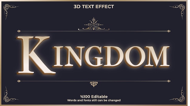 Kingdom editable 3D text effect