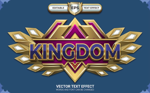 Kingdom Game Emblem with Editable Text Effect