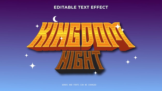 Kingdom Night 3D editable text effect style