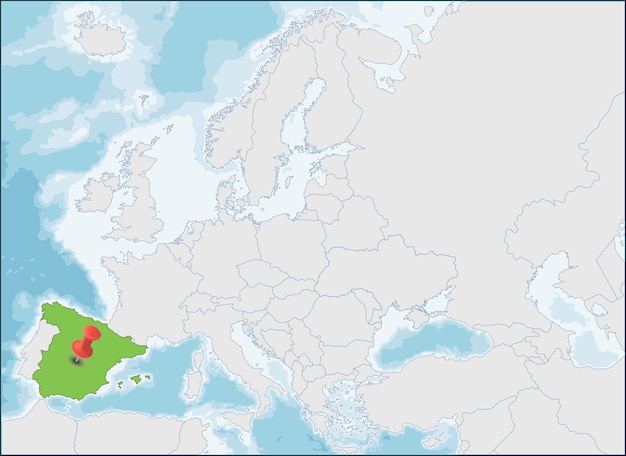 The Kingdom of Spain location on Europe map