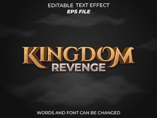 kingdom text effect font editable typography 3d text for games vector template