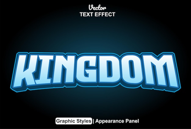 Kingdom text effect with graphic style and editable