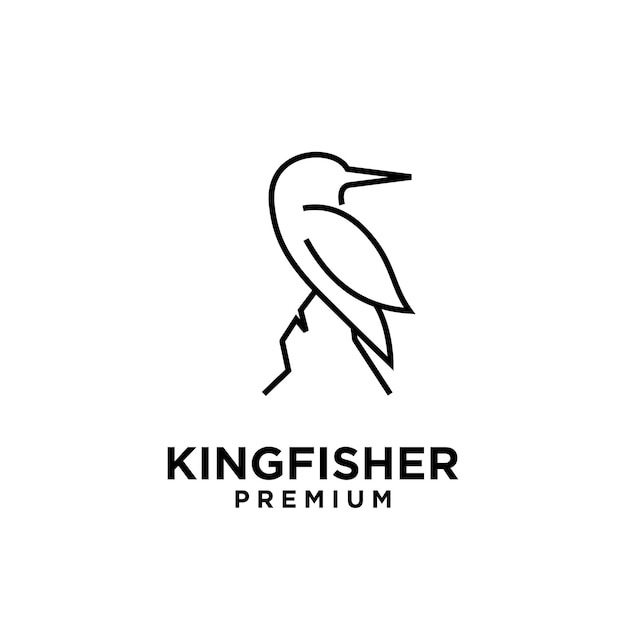 Kingfisher line logo vector design