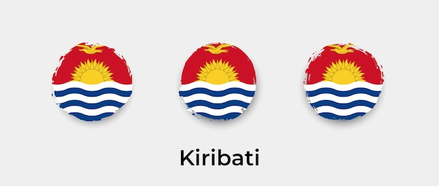 Kiribati flag grunge bubbles icon vector illustration