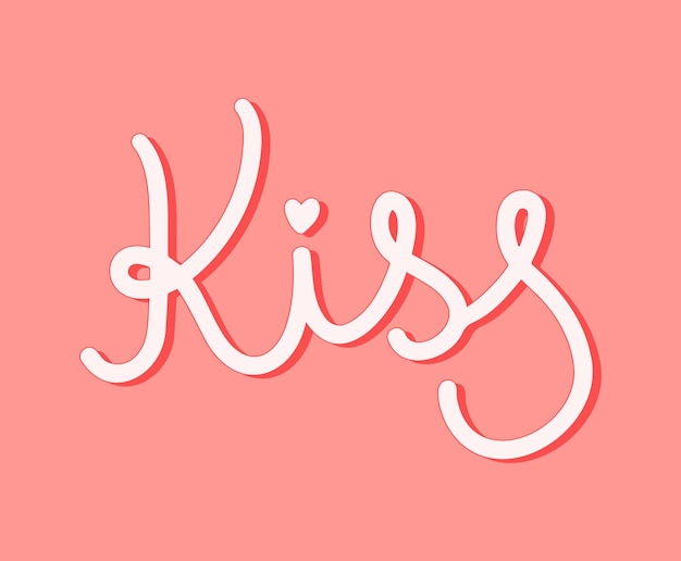 Kiss Hand drawn Design for holiday greeting cards of invitations of the wedding day