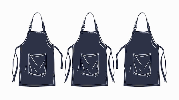 Vector kitchen apron silhouette vector illustration handdrawn