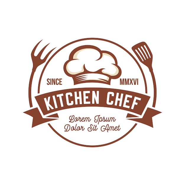 Kitchen Chef Logo Design Vector Template