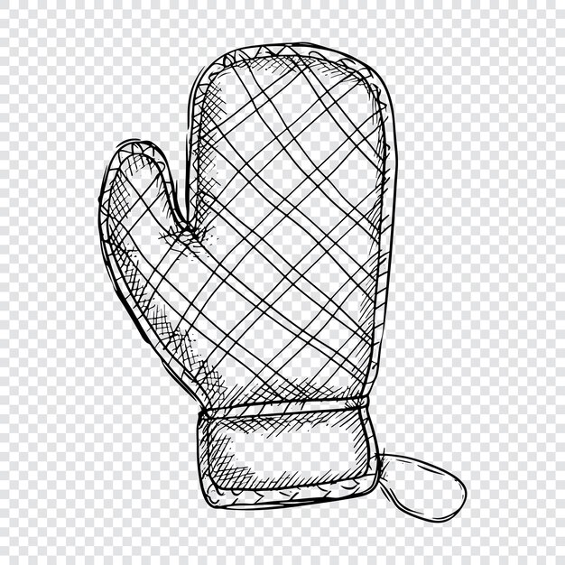 Vector kitchen gloves hand drawn engraving style vector illustrations