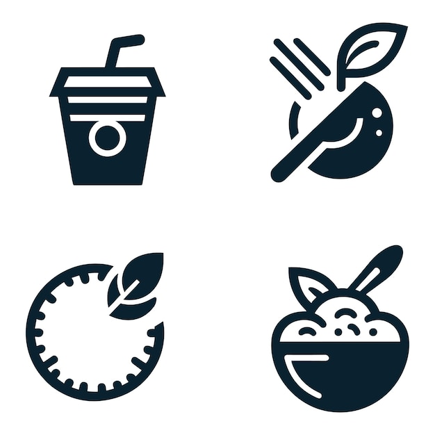 Kitchen icon vector set