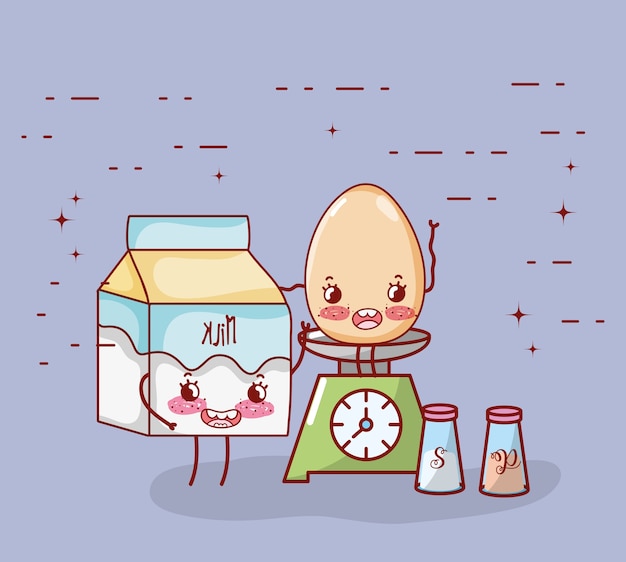 Kitchen items cartoon kawaii cartoon