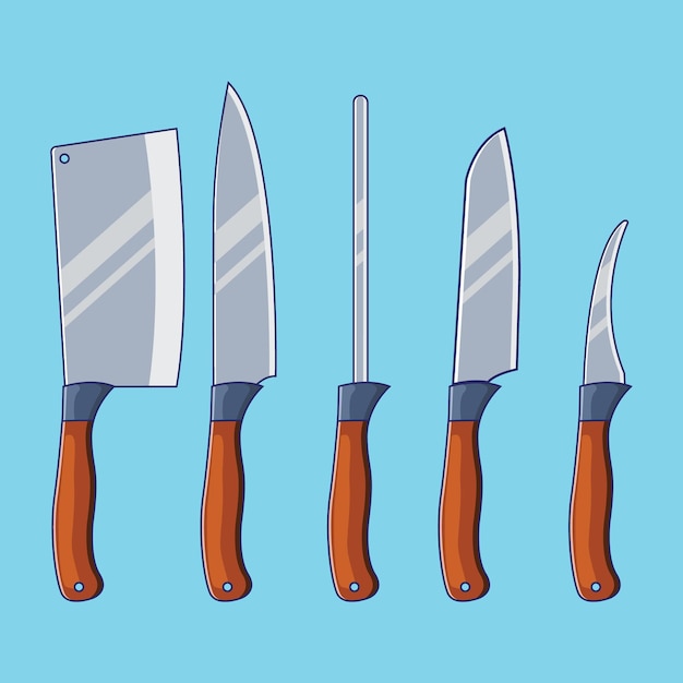 Kitchen knife set illustration