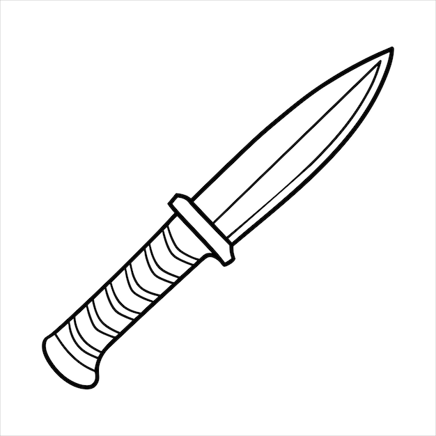 Vector kitchen knife vector art and illustration