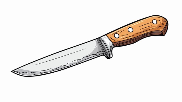 Vector kitchen knife vector icon handdrawn doodle isolated