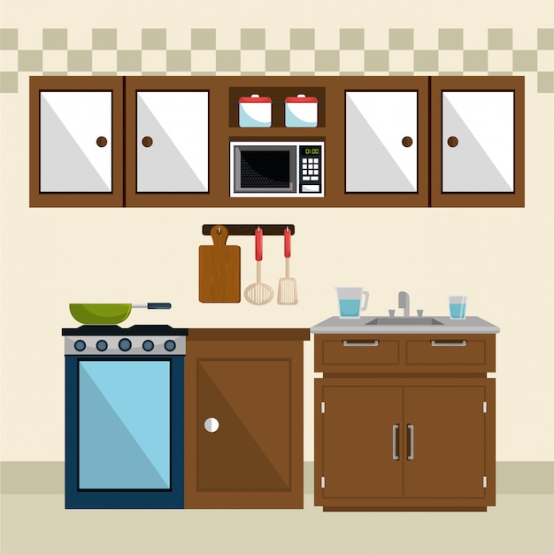 kitchen modern scene icons