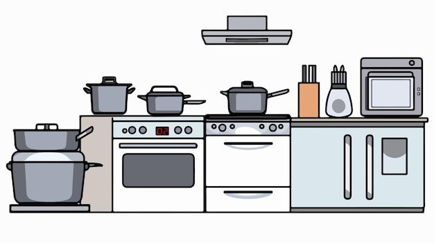 Kitchen Pictogram on White Background Vector Illustration