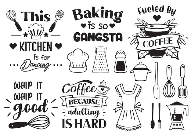 Kitchen quote illustration Vector for banner, poster, flyer