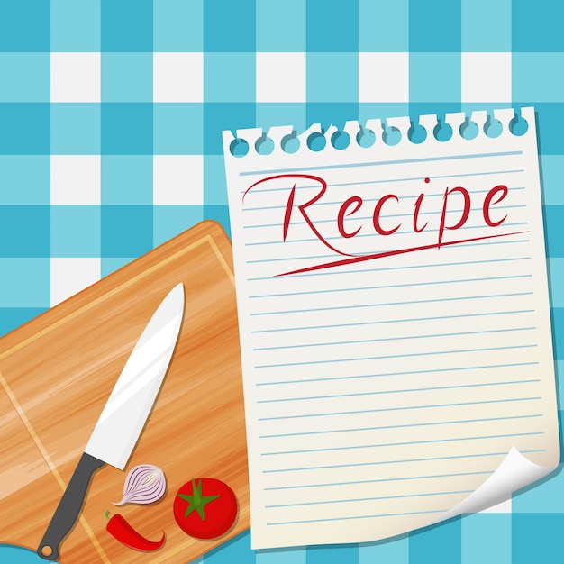 Vector kitchen recipe design background