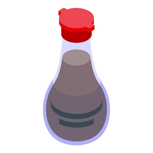 Kitchen soy bottle icon isometric vector Asian container Food condiment