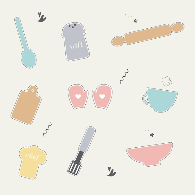 Kitchen stickers set