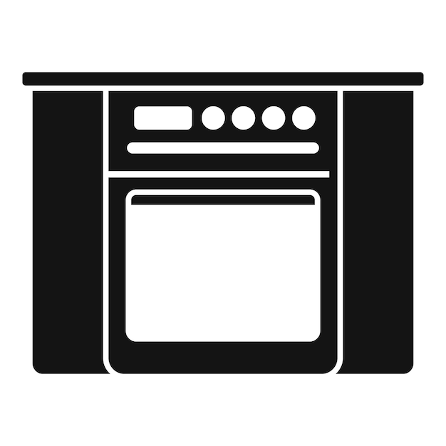 Kitchen stove icon simple vector Interior design Modern cook