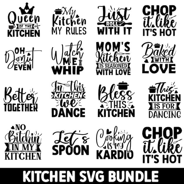 Vector kitchen svg design template