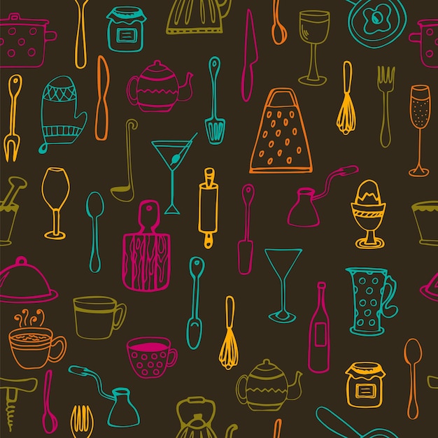 Kitchen tools Kitchen seamless background