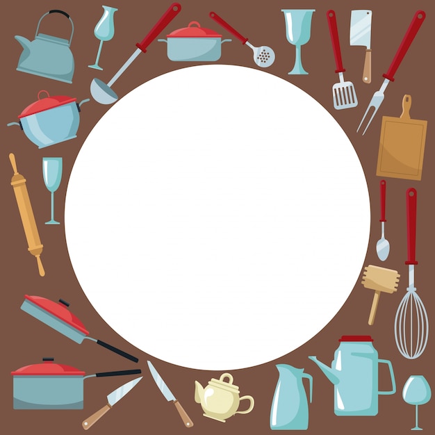 Kitchen utensil round frame