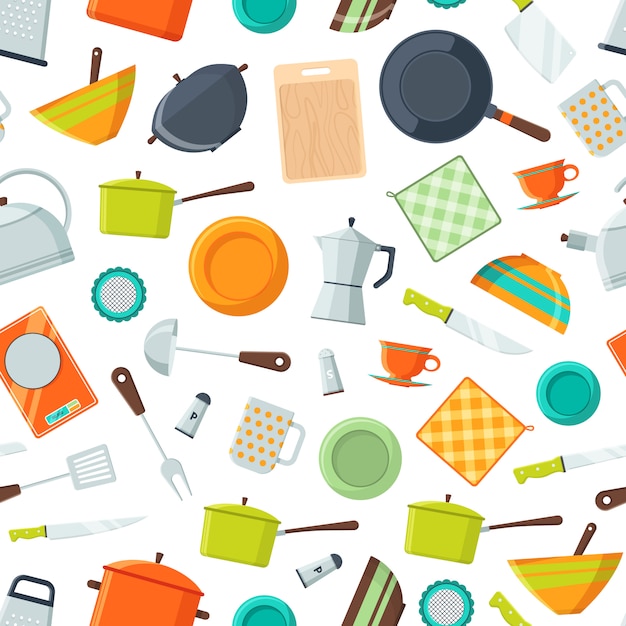   kitchen utensils flat icons 