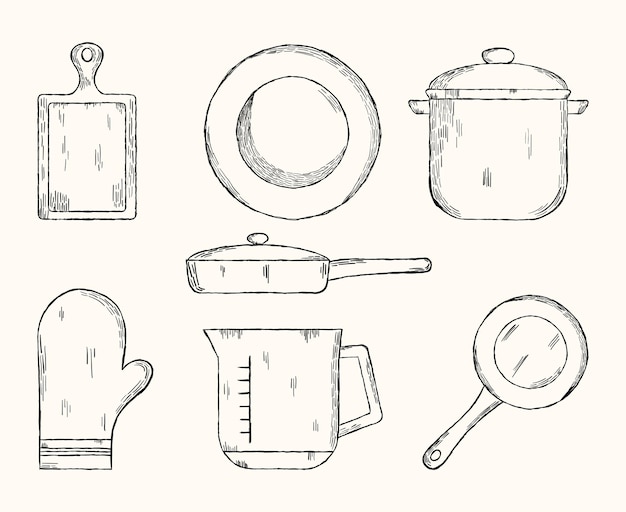 Kitchen utensils icon collection