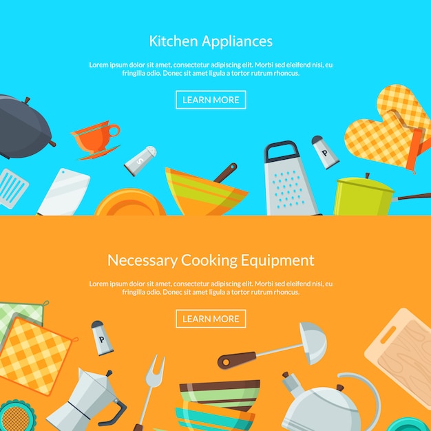 kitchen utensils icons web page