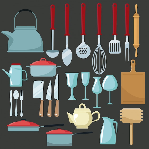 Kitchen utensils icons